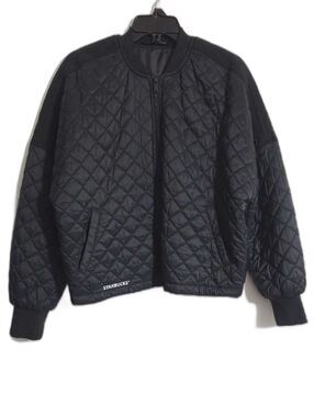 Unisex Starbucks Black Quilted Jacket with Ribbed Cuffs